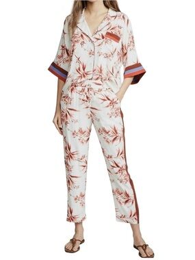Joie Bayley two piece set short sleeves top and drawstring pants size M